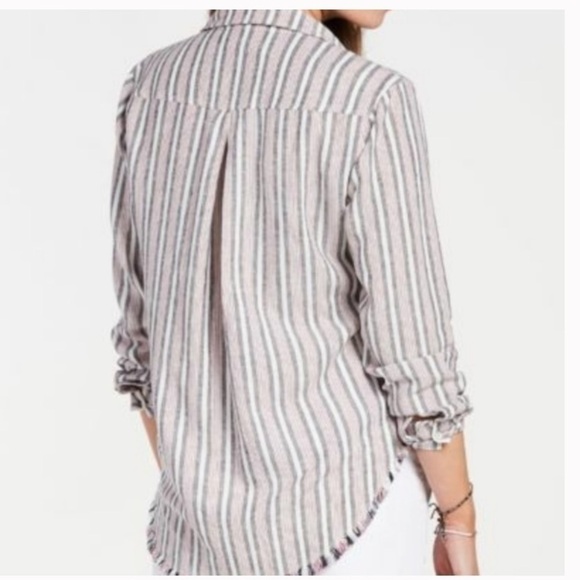 Anthropologie Cloth & Stone striped frayed hem - Picture 2 of 7